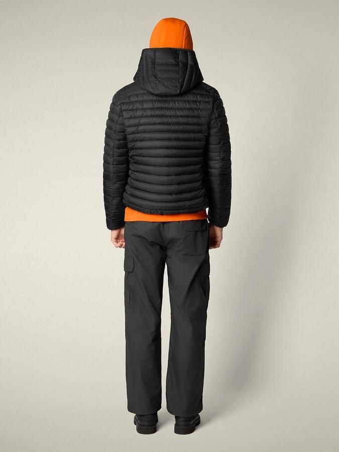 Save The Duck Gewatteerde Quilted Jas met Capuchon Black Heren - Foto 3