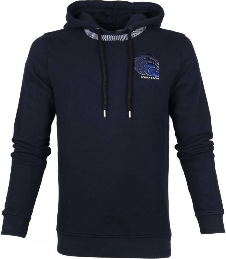 Scotch & Soda Scotch and Soda Hoodie Navy Blauw Heren