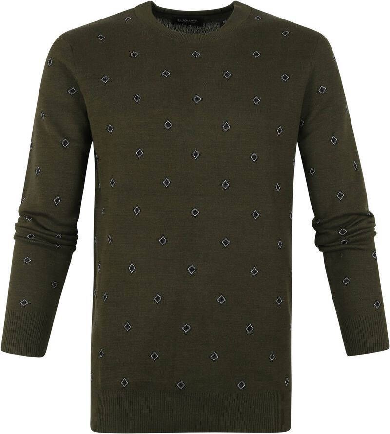 Scotch and Soda Pullover Jacquard Donkergroen