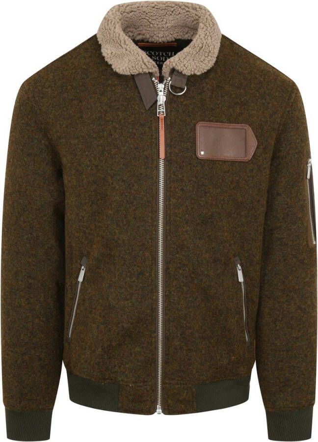 Scotch and Soda Scotch & Soda Aviator Jas Wol Blend Donkergroen