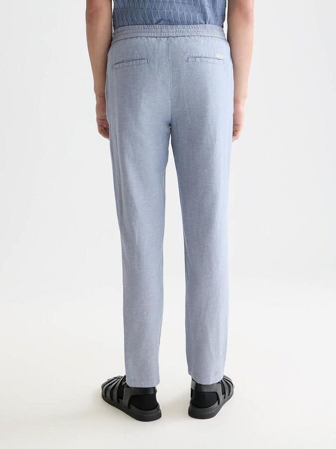 Scotch and Soda Chino Warren Cotton Linen Blauw - Foto 3