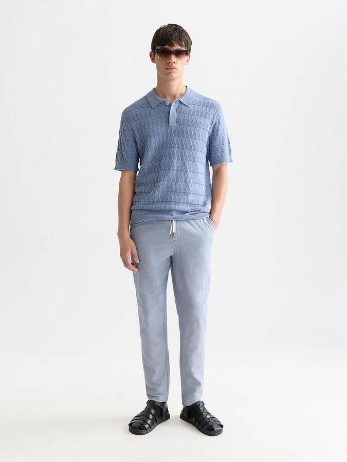 Scotch and Soda Chino Warren Cotton Linen Blauw - Foto 4