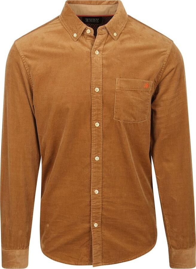 Scotch & Soda Overhemd Lange Mouw Scotch & Soda Corduroy Overhemd Bruin