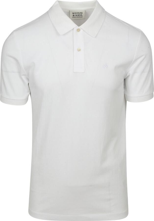 Scotch & Soda Polo Shirt Korte Mouw Scotch & Soda Core Piqué Polo Wit - Foto 5