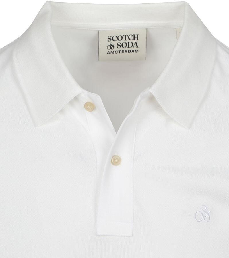 Scotch & Soda Polo Shirt Korte Mouw Scotch & Soda Core Piqué Polo Wit - Foto 6