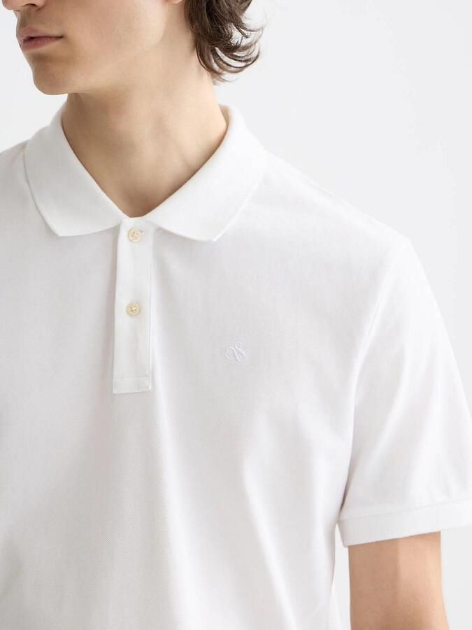 Scotch & Soda Polo Shirt Korte Mouw Scotch & Soda Core Piqué Polo Wit - Foto 7