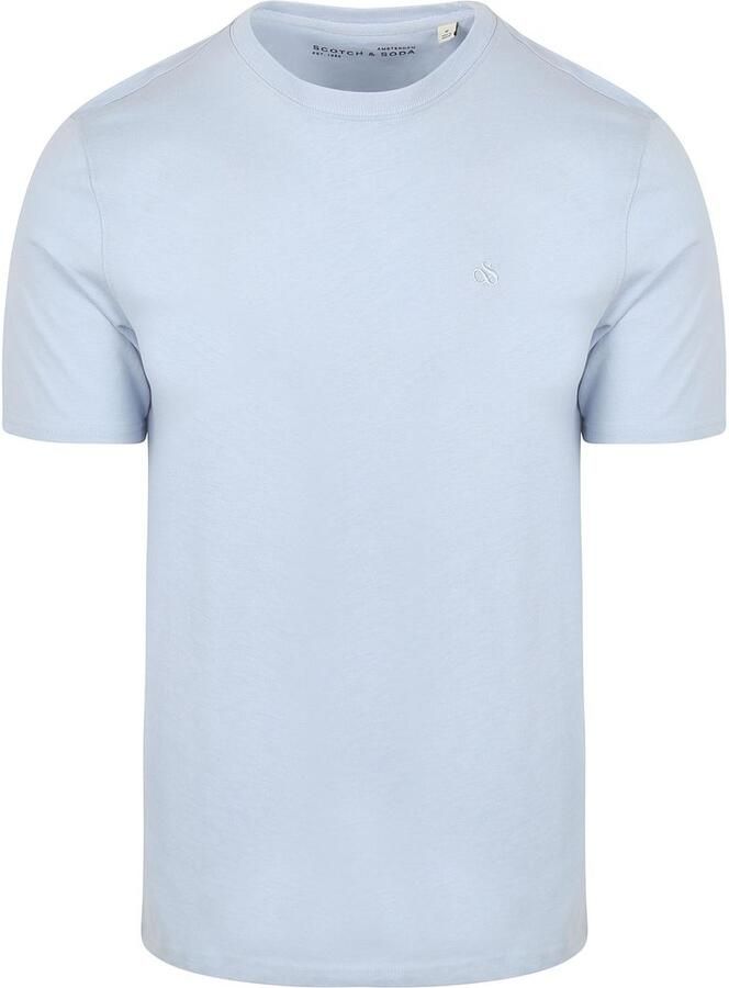 SCOTCH & SODA Heren Polo's & T-shirts Seasonal Core Regular Fit Lo Lichtblauw