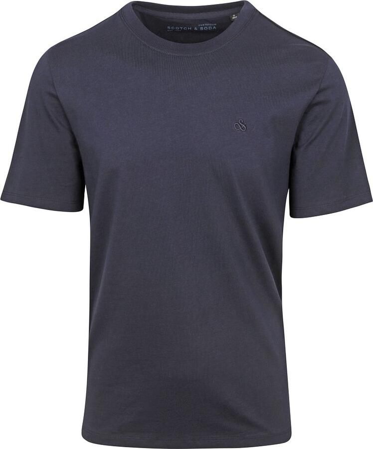 SCOTCH & SODA Heren Polo's & T-shirts Logo T-shirt Donkerblauw