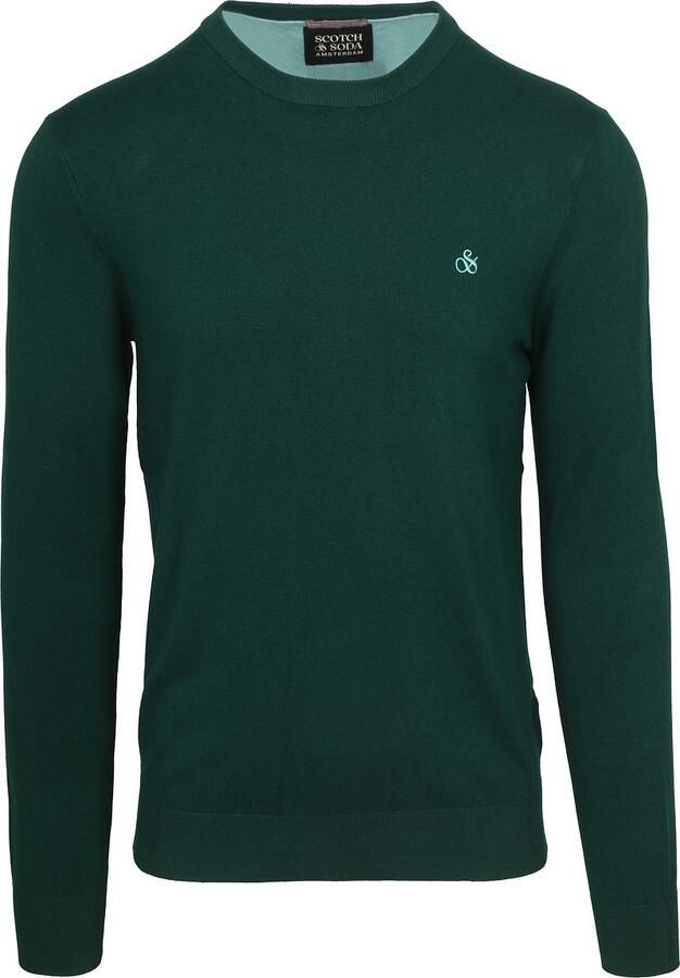 Scotch & Soda Sweater Scotch & Soda Essential Pullover Donkergroen