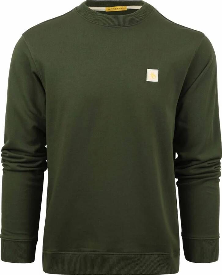 SCOTCH & SODA Heren Truien & Vesten Essentials Logo Badge Crew Neck Sweat Groen