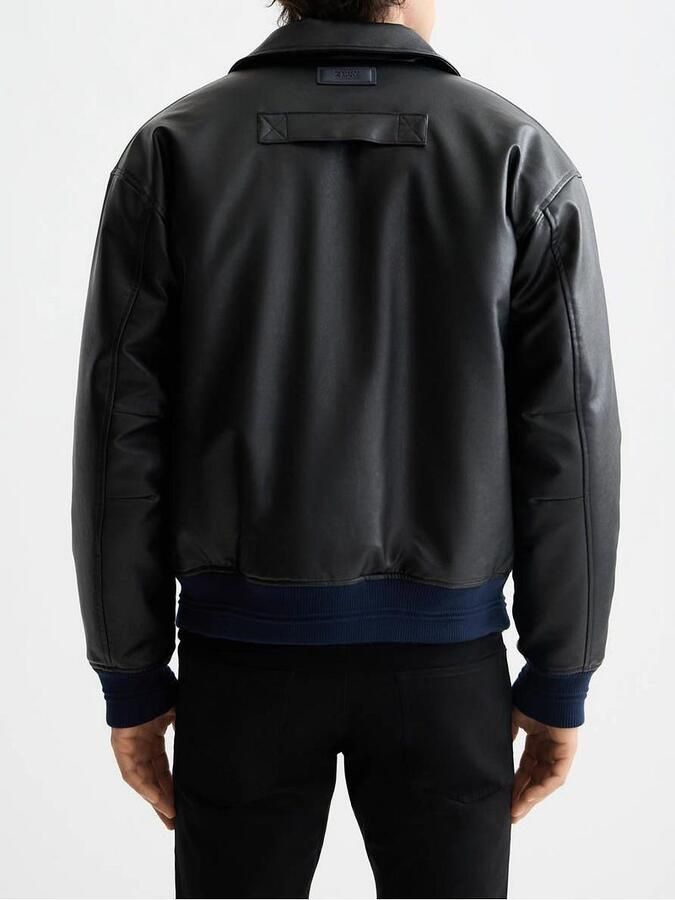 Scotch and Soda Faux Leather Bomberjack Zwart - Foto 2