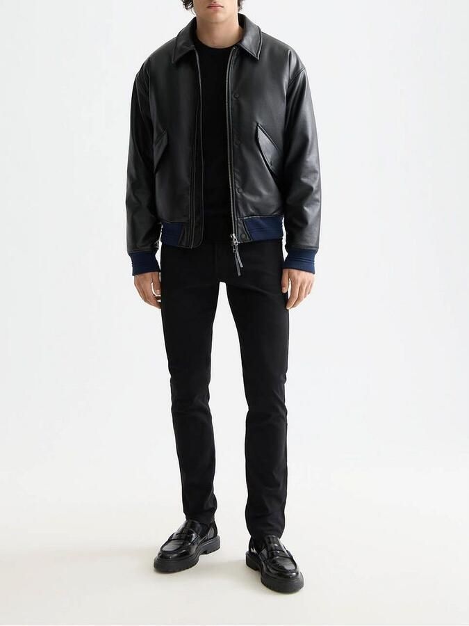 Scotch and Soda Faux Leather Bomberjack Zwart - Foto 3