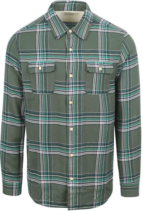 SCOTCH & SODA Heren Overshirts Regular Fit Multicoloured Flannel Check Groen