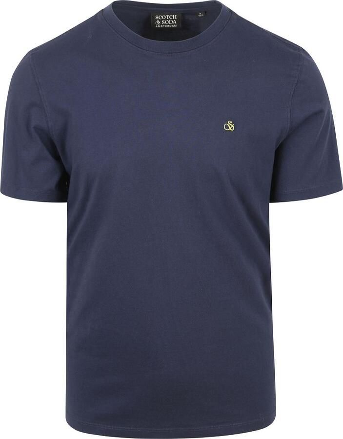 SCOTCH & SODA Heren Polo's & T-shirts Garment Dye Logo Crew T-shirt Donkerblauw - Foto 2