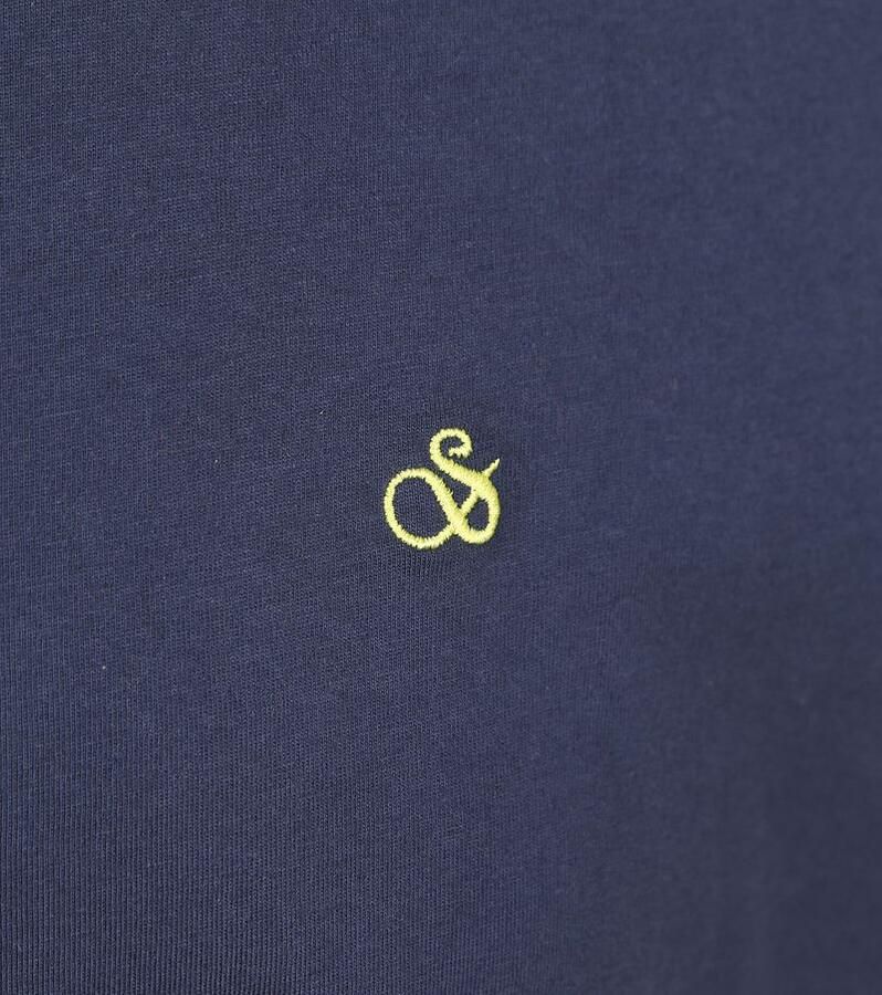 SCOTCH & SODA Heren Polo's & T-shirts Garment Dye Logo Crew T-shirt Donkerblauw
