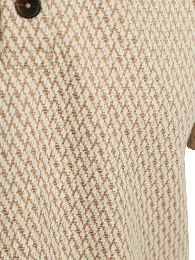 Scotch & Soda Polo Shirt Korte Mouw Scotch & Soda Knitted Polo Jacquard Beige - Foto 3
