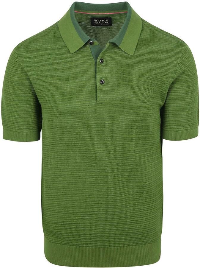 Scotch & Soda T-shirt Scotch & Soda Knitted Polo Structure Groen