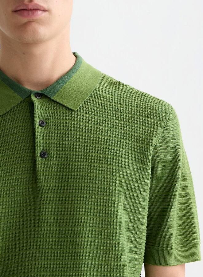 Scotch & Soda T-shirt Scotch & Soda Knitted Polo Structure Groen - Foto 4