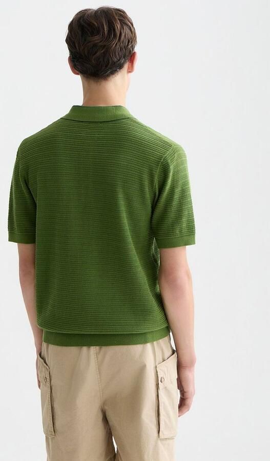 Scotch & Soda T-shirt Scotch & Soda Knitted Polo Structure Groen - Foto 5