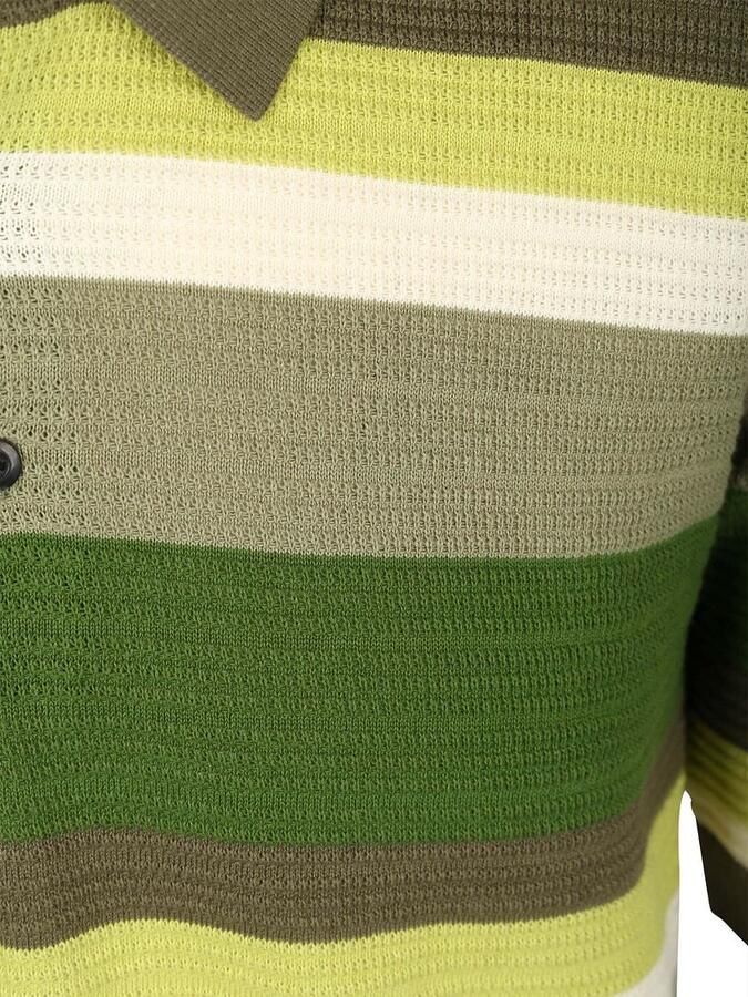 Scotch & Soda T-shirt Scotch & Soda Knitted Polo Structure Stripe Groen - Foto 2