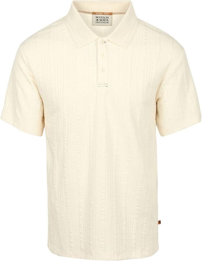 Scotch and Soda Knitted Polo Structured Ecru