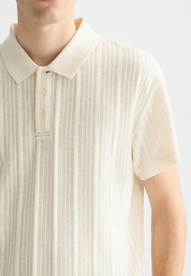 Scotch and Soda Knitted Polo Structured Ecru - Foto 4