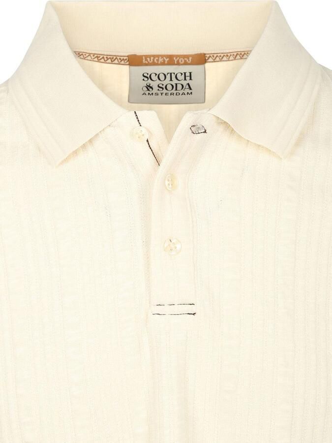 Scotch and Soda Knitted Polo Structured Ecru - Foto 2