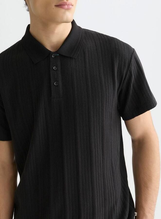 Scotch and Soda Knitted Polo Structured Zwart - Foto 4