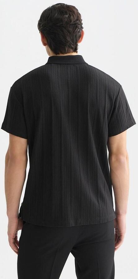 Scotch and Soda Knitted Polo Structured Zwart - Foto 5