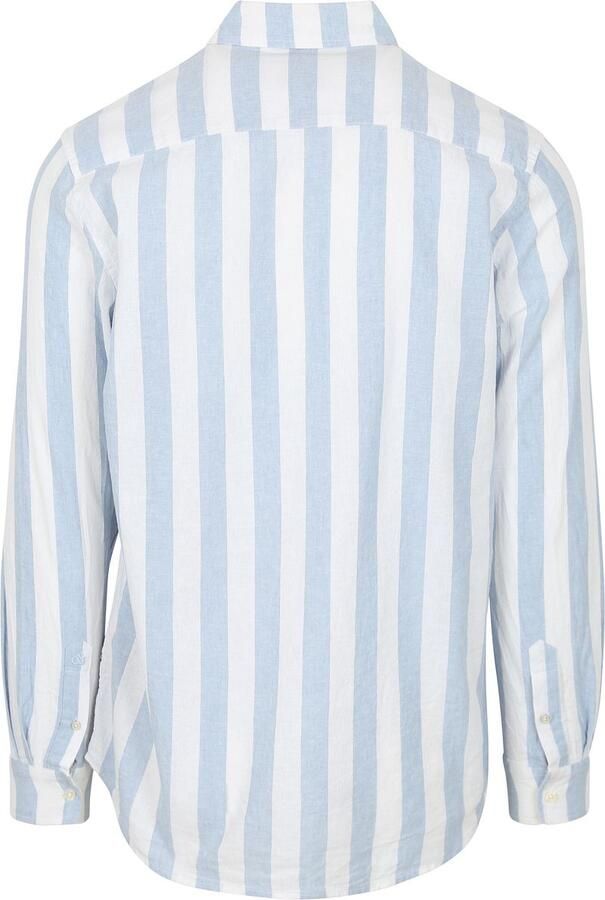 Scotch & Soda Overhemd Lange Mouw Scotch & Soda Linnen Blend Overhemd Streep Lichtblauw - Foto 9