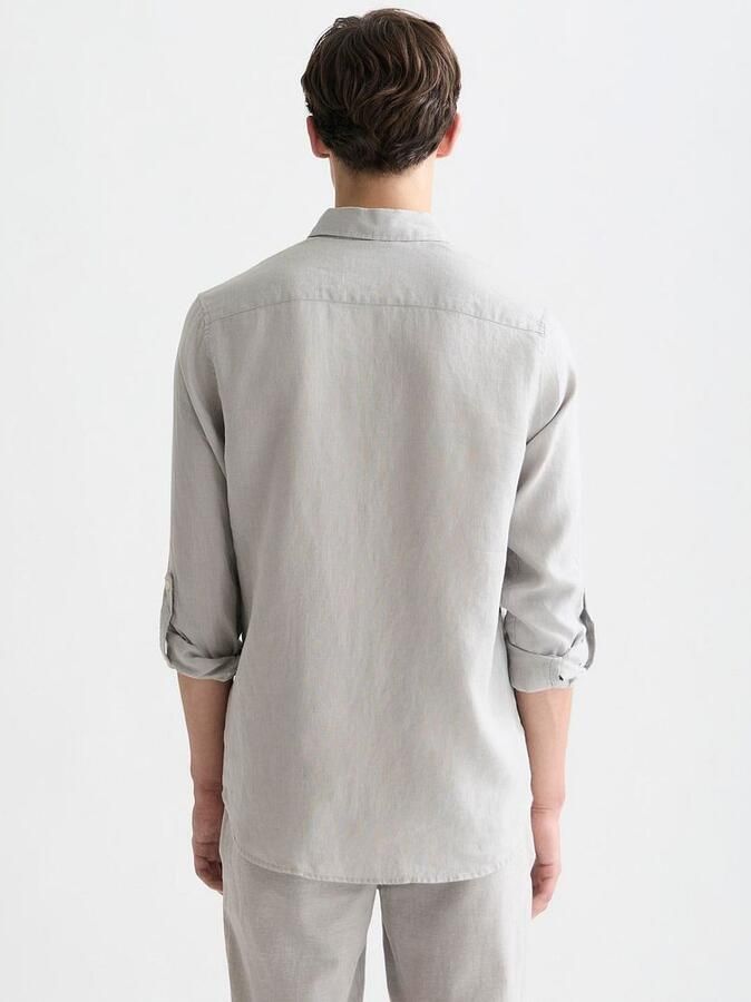 Scotch & Soda slim fit overhemd van linnen met kentkraag - Foto 5