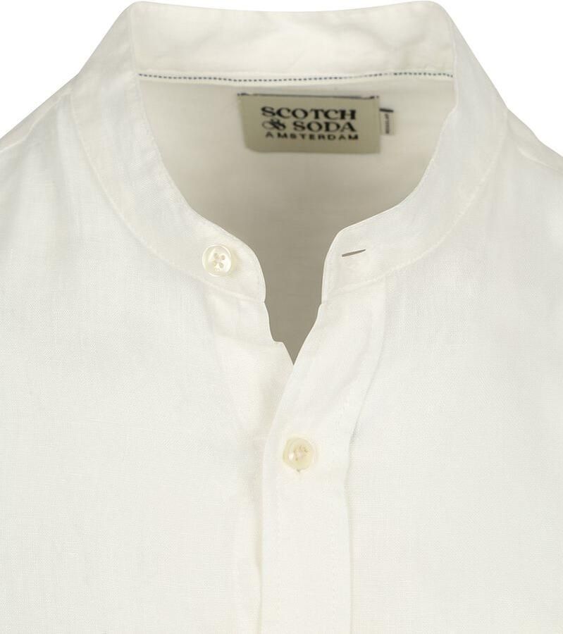 Scotch & Soda Overhemd Lange Mouw Scotch & Soda Linnen Mao Overhemd Wit - Foto 2
