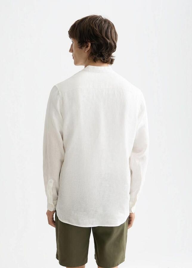 Scotch & Soda Overhemd Lange Mouw Scotch & Soda Linnen Mao Overhemd Wit - Foto 7