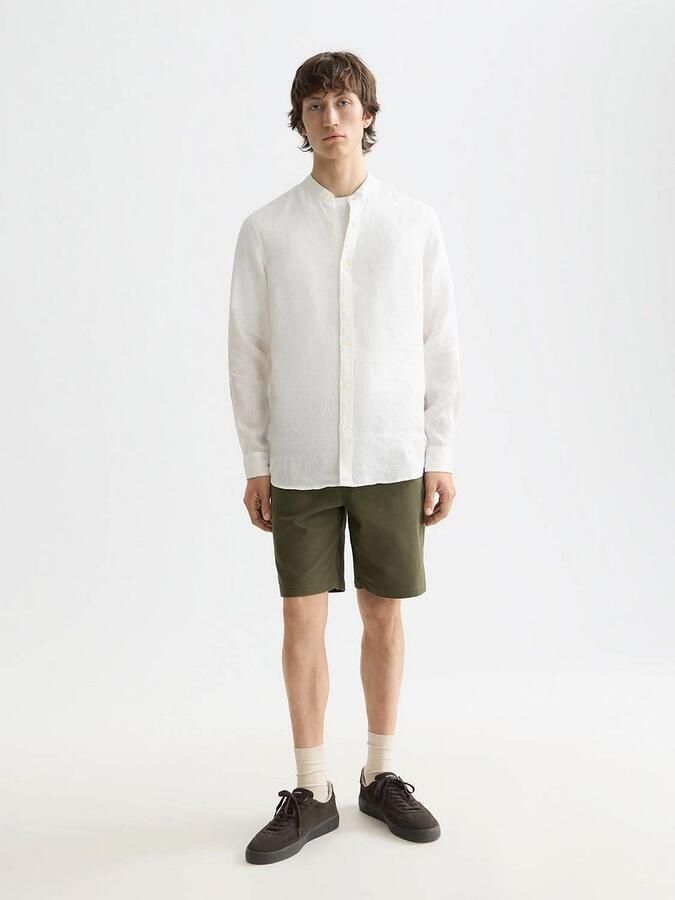 Scotch & Soda Overhemd Lange Mouw Scotch & Soda Linnen Mao Overhemd Wit - Foto 6