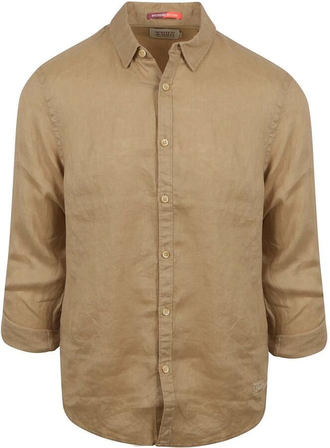 Scotch & Soda Overhemd Lange Mouw Scotch & Soda Linnen Overhemd Beige - Foto 2