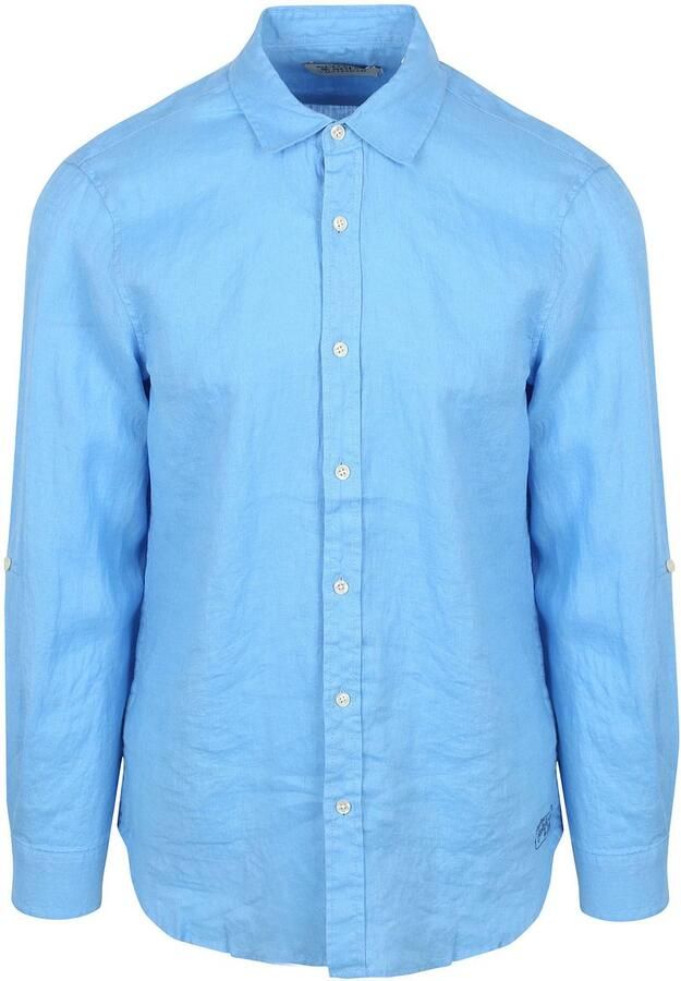 Scotch & Soda Overhemd Lange Mouw Scotch & Soda Linnen Overhemd Blauw