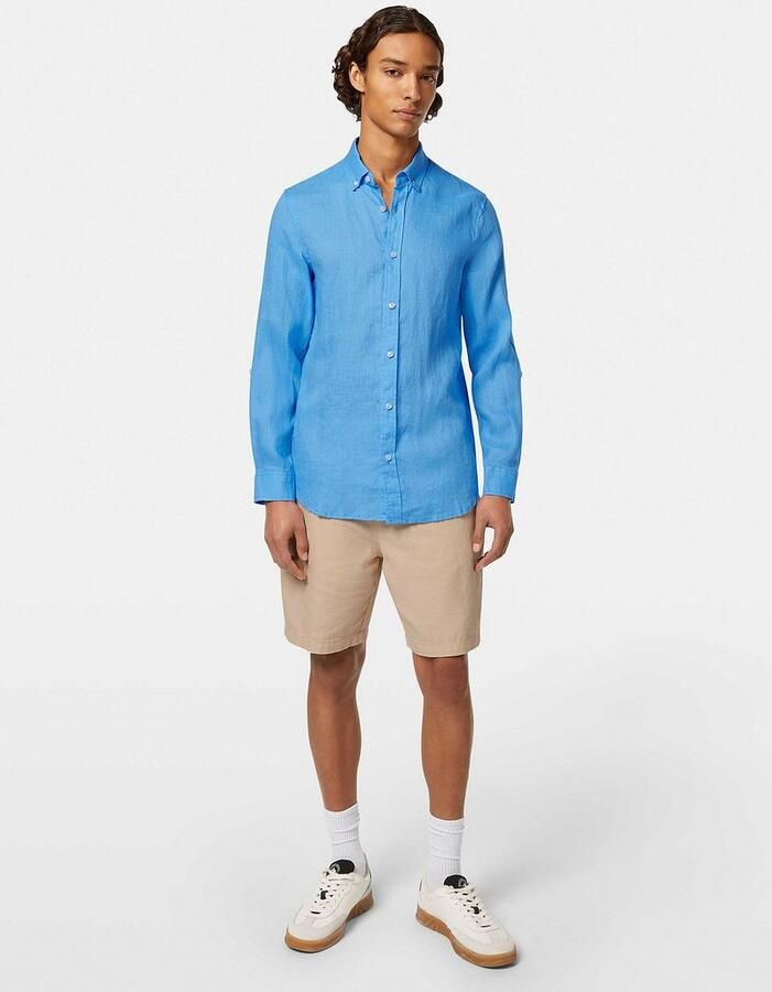 Scotch & Soda Overhemd Lange Mouw Scotch & Soda Linnen Overhemd Blauw - Foto 3