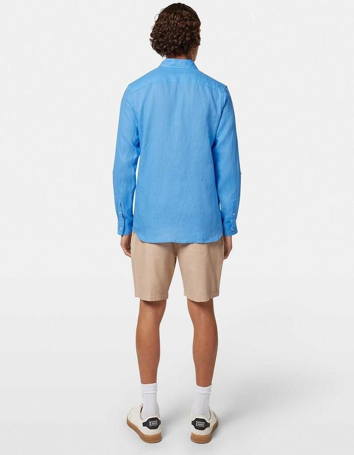 Scotch & Soda Overhemd Lange Mouw Scotch & Soda Linnen Overhemd Blauw - Foto 4