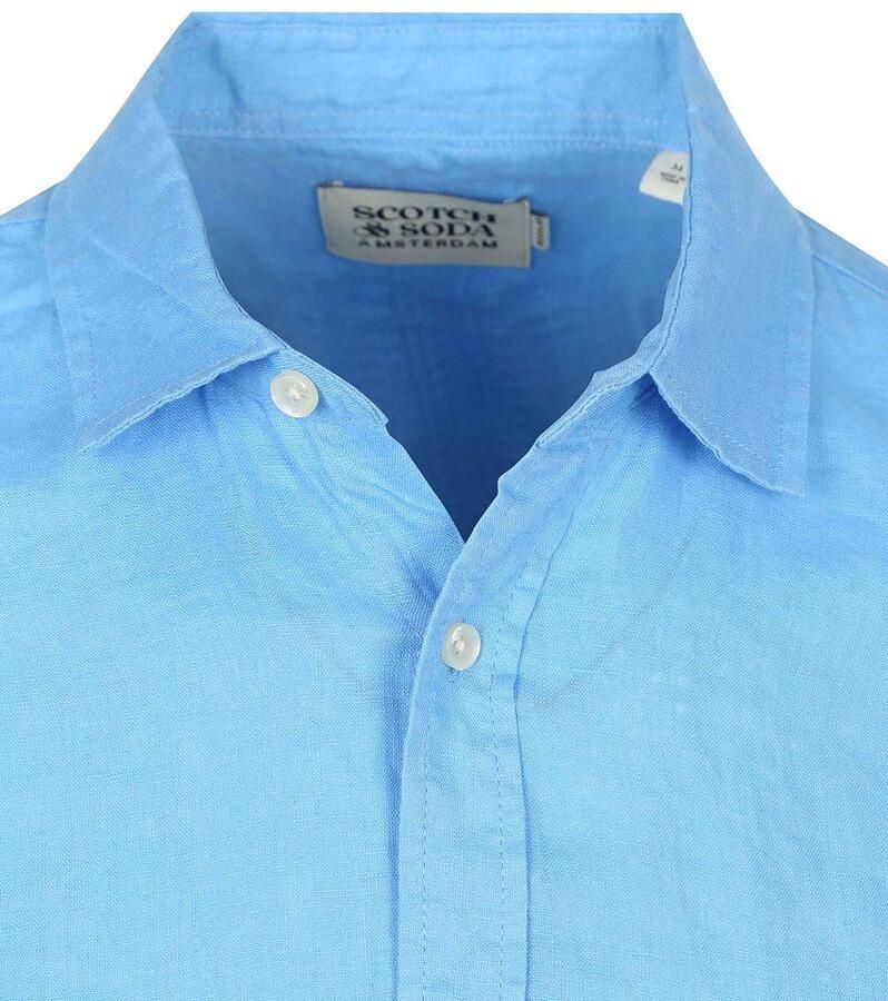 Scotch & Soda Overhemd Lange Mouw Scotch & Soda Linnen Overhemd Blauw - Foto 2