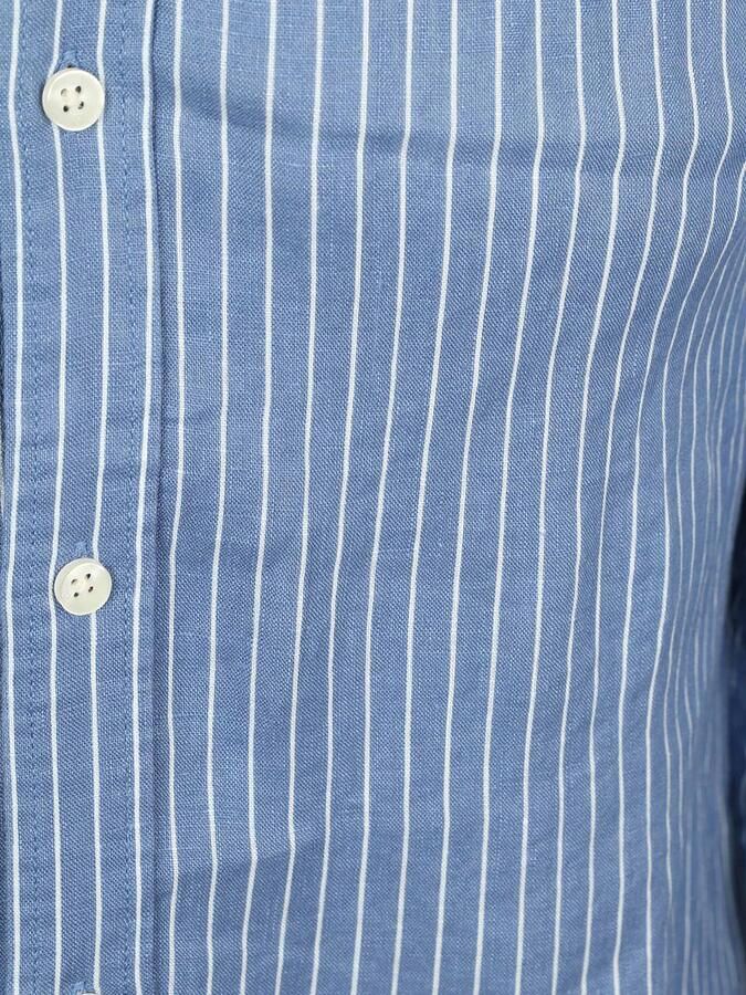 Scotch & Soda Overhemd Lange Mouw Scotch & Soda Linnen Overhemd Streep Blauw - Foto 4