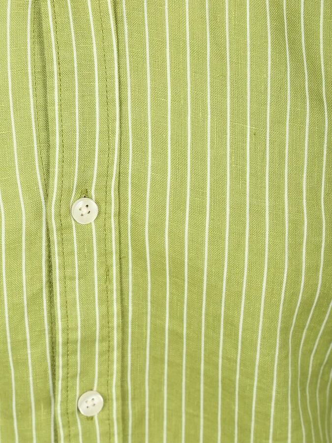 Scotch and Soda Linnen Overhemd Streep Groen - Foto 3