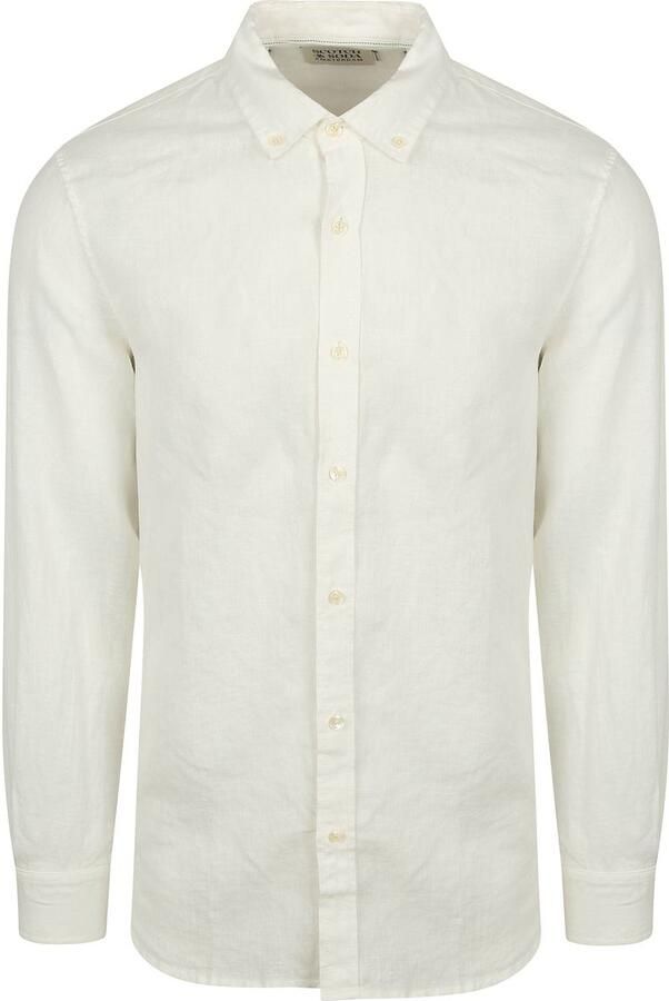Scotch & Soda Overhemd Lange Mouw Scotch & Soda Linnen Overhemd Wit - Foto 5