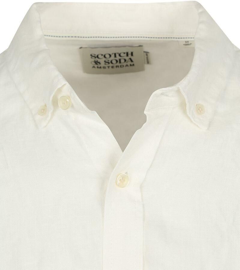 Scotch & Soda Overhemd Lange Mouw Scotch & Soda Linnen Overhemd Wit - Foto 6