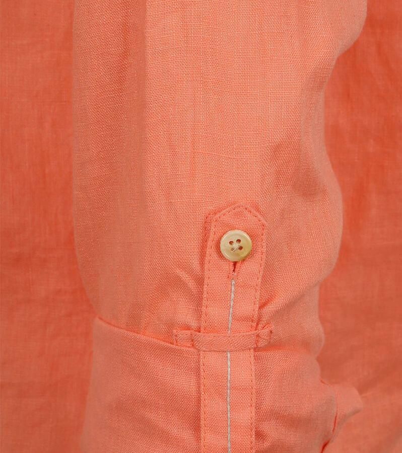 Scotch & Soda Regular fit linnen overhemd met labelstitching - Foto 3
