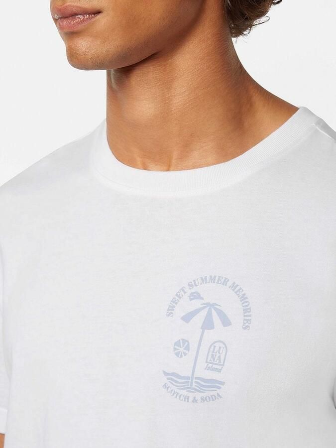 SCOTCH & SODA Heren Polo's & T-shirts Regular Fit Left Chest Logo T-shirt Wit - Foto 7