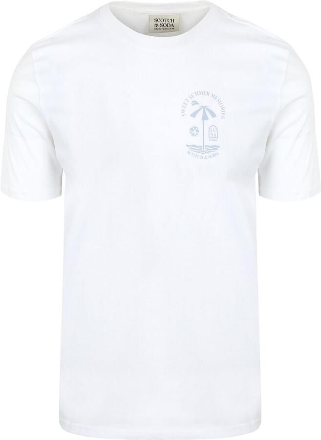 SCOTCH & SODA Heren Polo's & T-shirts Regular Fit Left Chest Logo T-shirt Wit - Foto 4
