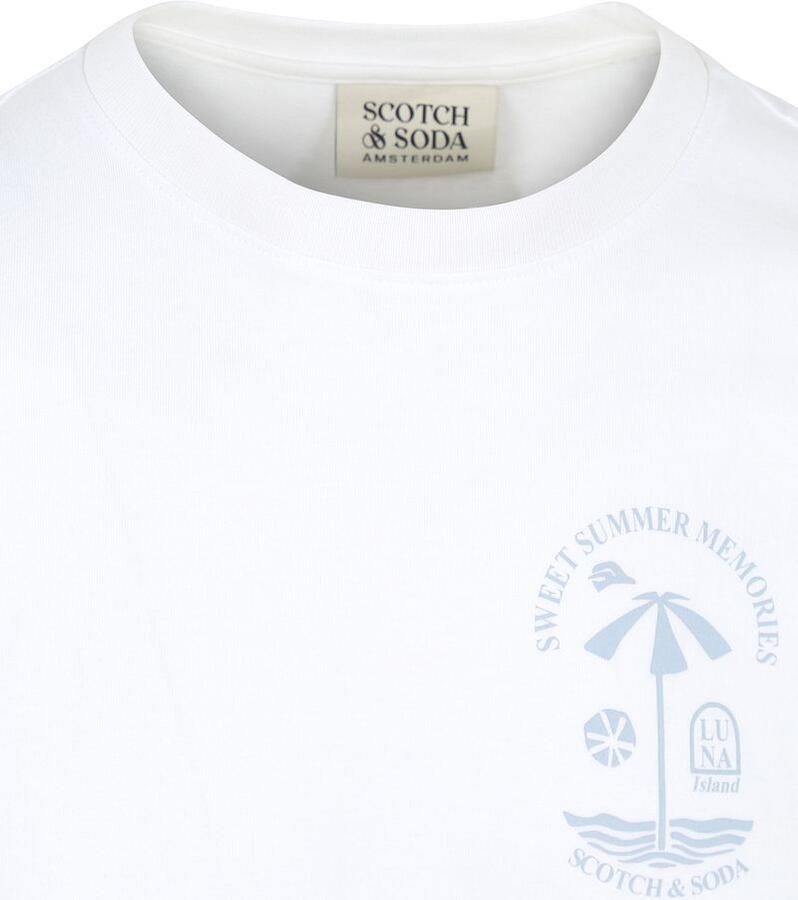 SCOTCH & SODA Heren Polo's & T-shirts Regular Fit Left Chest Logo T-shirt Wit - Foto 5