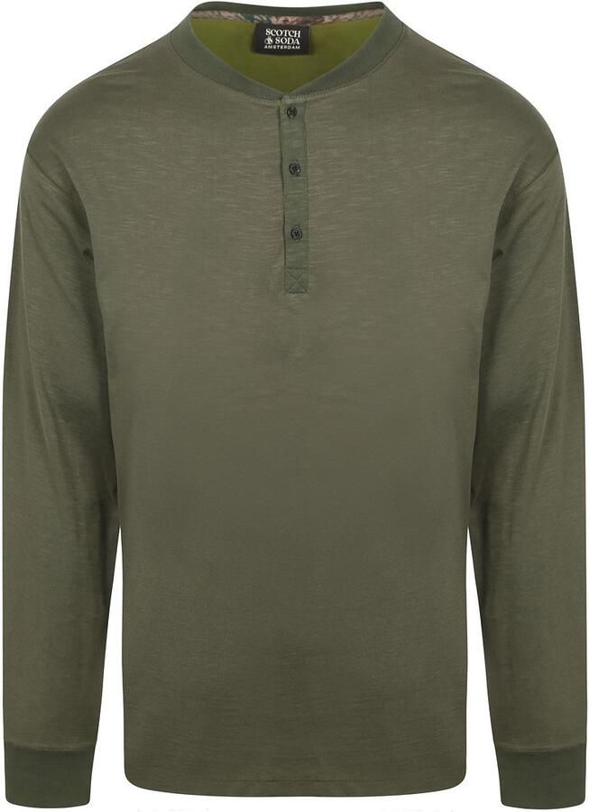 Scotch & Soda Sweaters Scotch & Soda Longsleeve Henley T-Shirt Olive