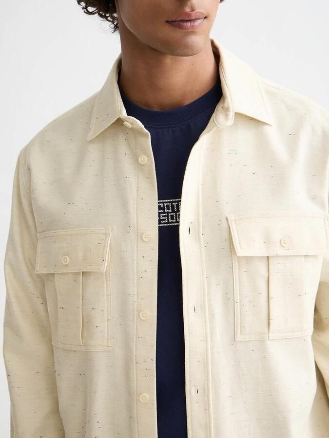 Scotch and Soda Melange Overshirt Beige - Foto 2