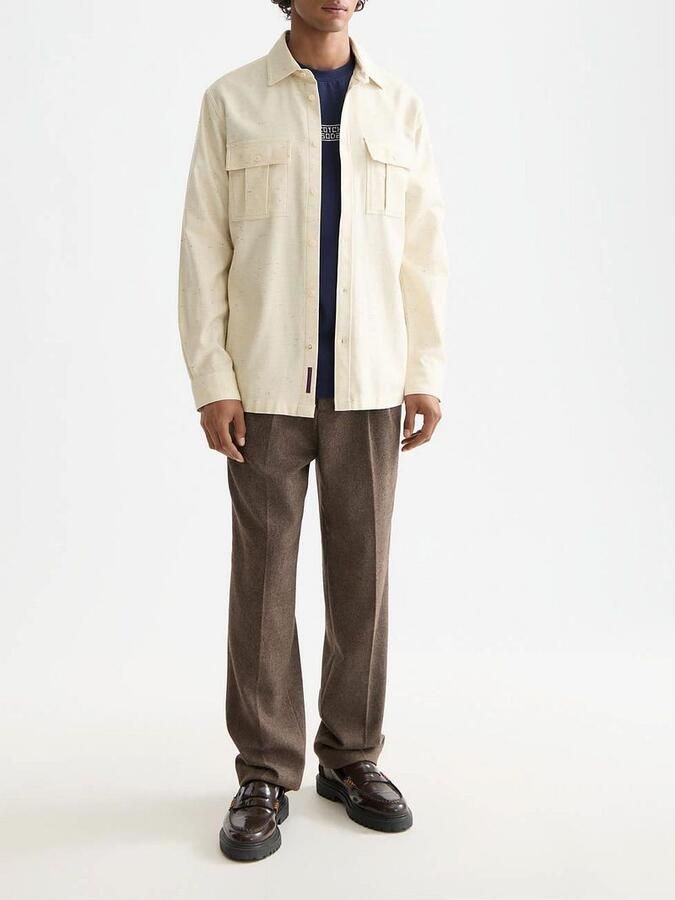 Scotch and Soda Melange Overshirt Beige - Foto 4